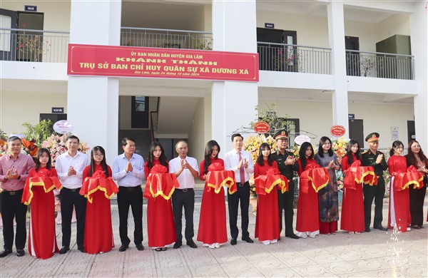 UBND huyện Gia Lâm tổ chức Lễ khánh thành trụ sở Ban CHQS 02 xã Kiêu Kỵ và Dương Xá